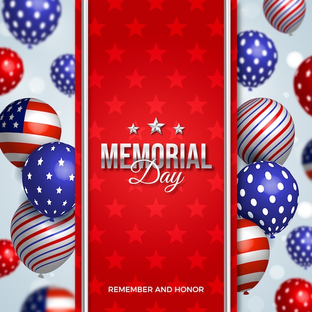 Free vector realistic memorial day illustration