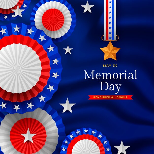 Free vector realistic memorial day illustration