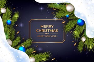 Free vector realistic merry christmas background theme