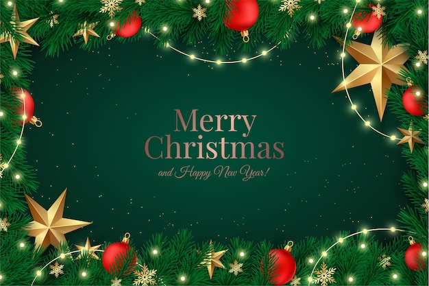 Free vector realistic merry christmas background