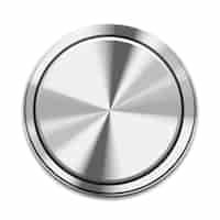 Free vector realistic metal button icon isolated on white