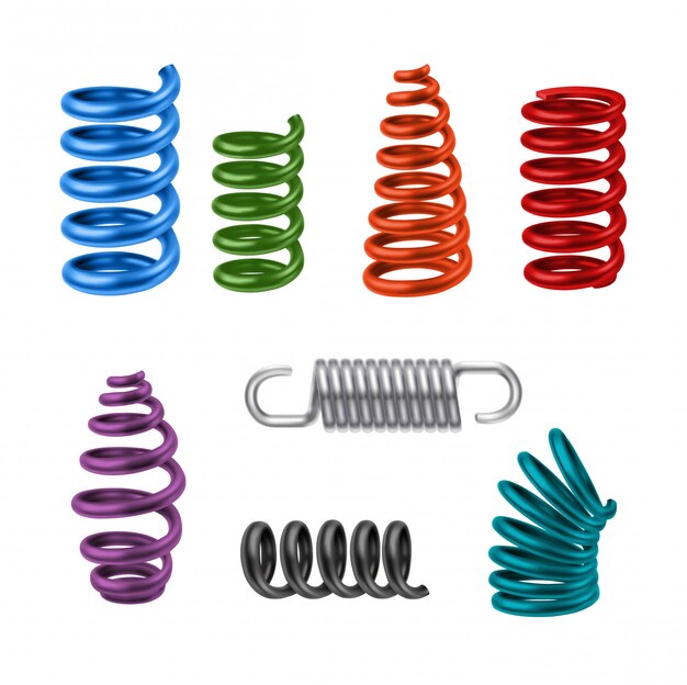 Realistic Metal Springs Colored