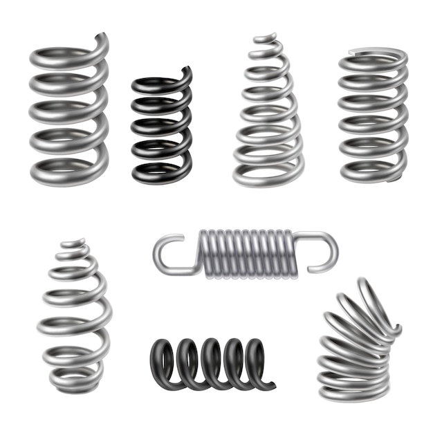 Free vector realistic metal springs