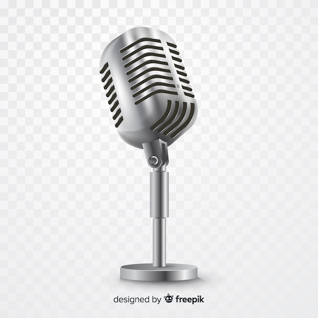 Бесплатное векторное изображение Реалистичный металлический микрофон для пения