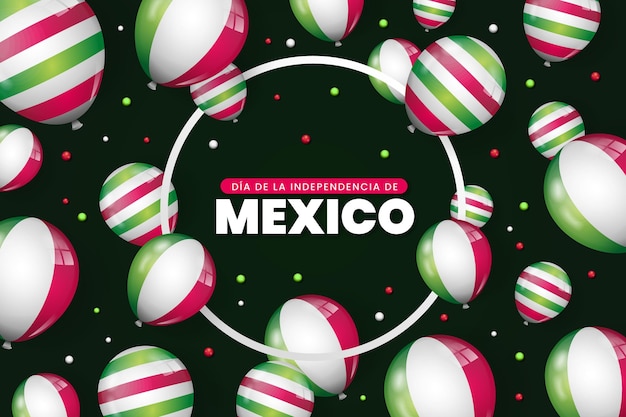 Realistic mexic independence day background