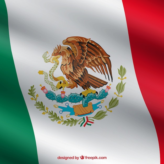 Free vector realistic mexican flag background