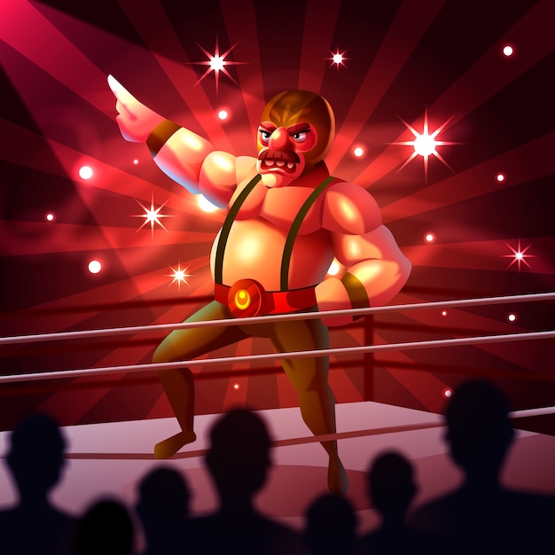 Realistic mexican wrestler illustration design