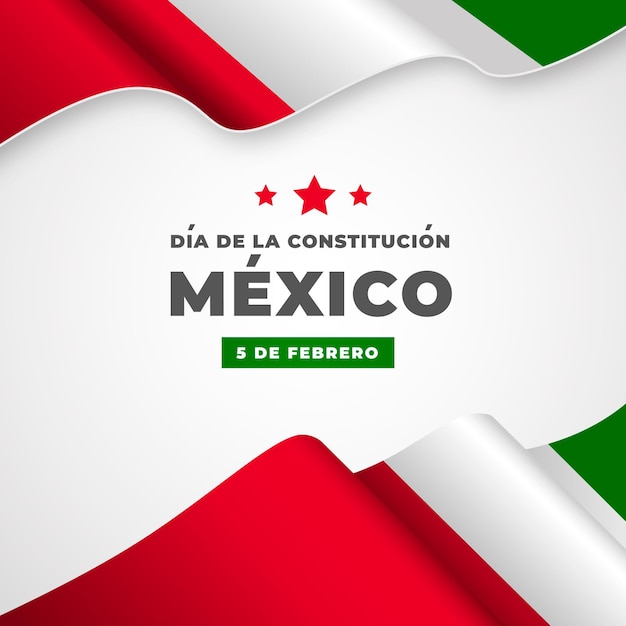 Free vector realistic mexico constitution day