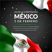 Free vector realistic mexico constitution day