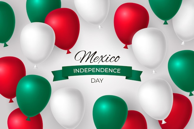 Free vector realistic mexico independence day balloon background