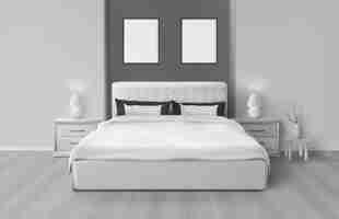 Vettore gratuito camera da letto minimalista realistica