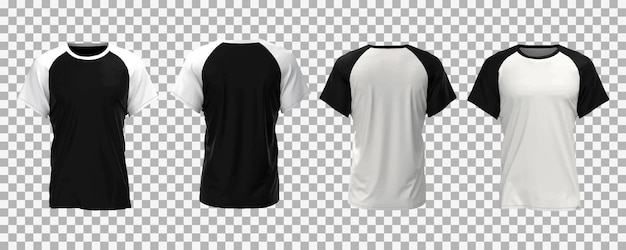 Realistic mockup of male white and black t-shirt