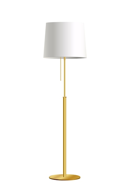 Realistic modern stylish golden and white standard lamp vector illustration