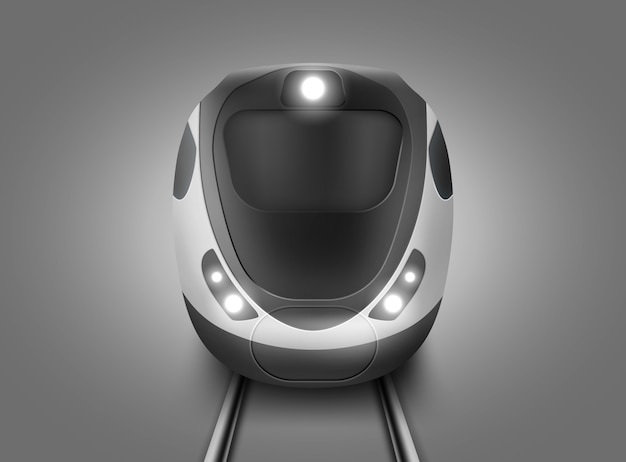 Free vector realistic modern subway train front view