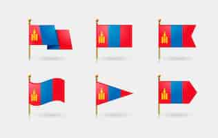 Free vector realistic mongolia national emblems