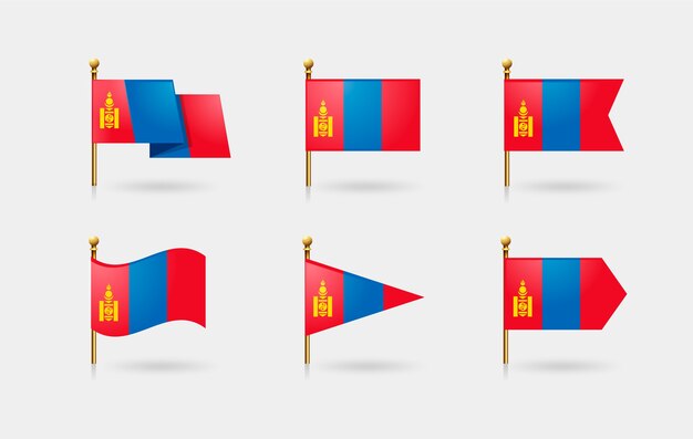 Realistic mongolia national emblems