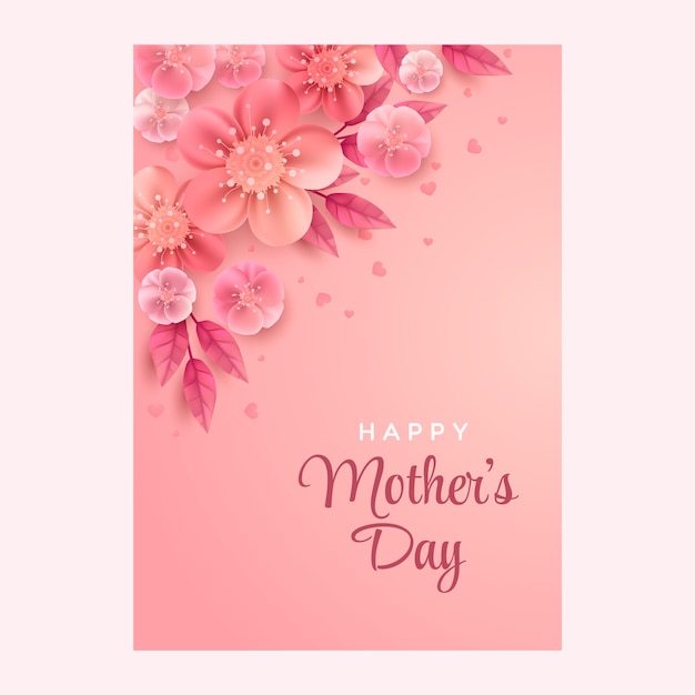 Free vector realistic mothers day greeting card template