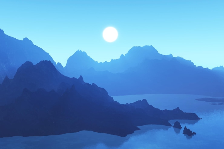 Free Vector realistic mountain landscape illustration