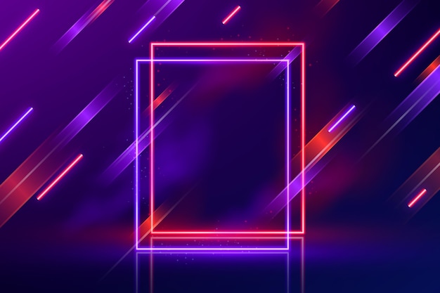 Realistic moving neon lights background