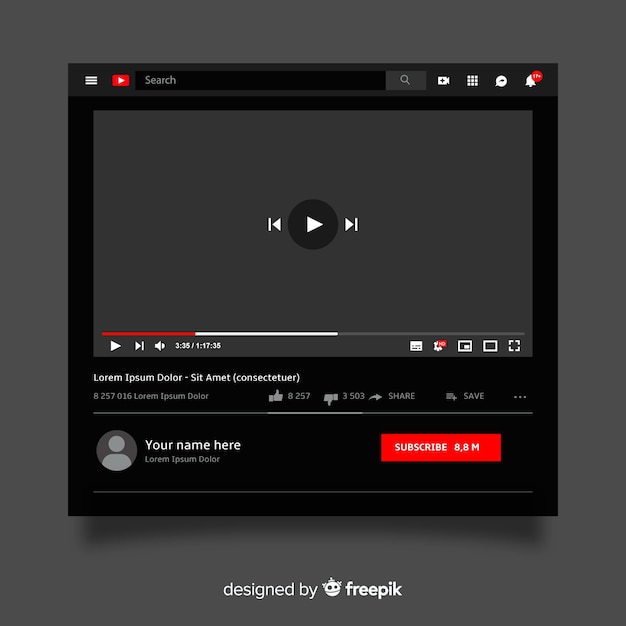 Realistic multimedia player template