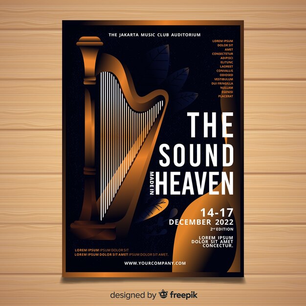 realistic music festival poster template