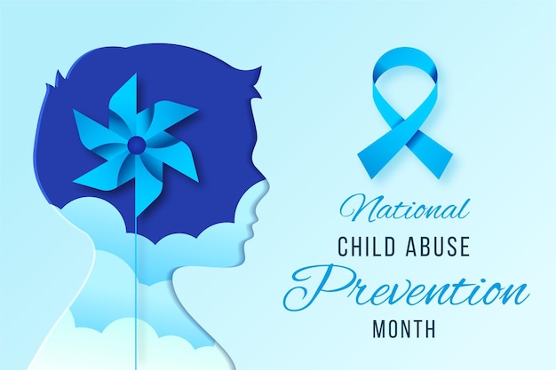 Realistic national child abuse prevention month illustration