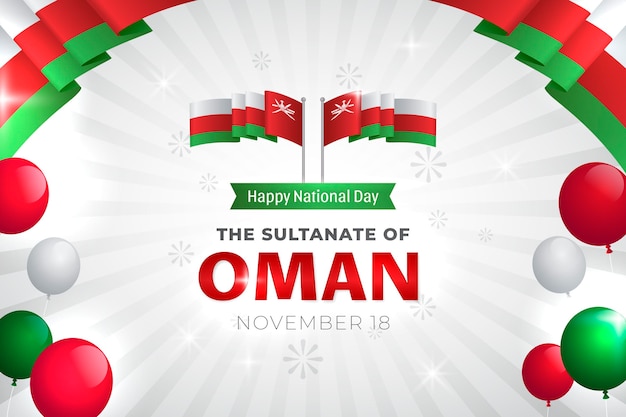 Free vector realistic national day of oman background