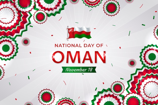 Free vector realistic national day of oman background