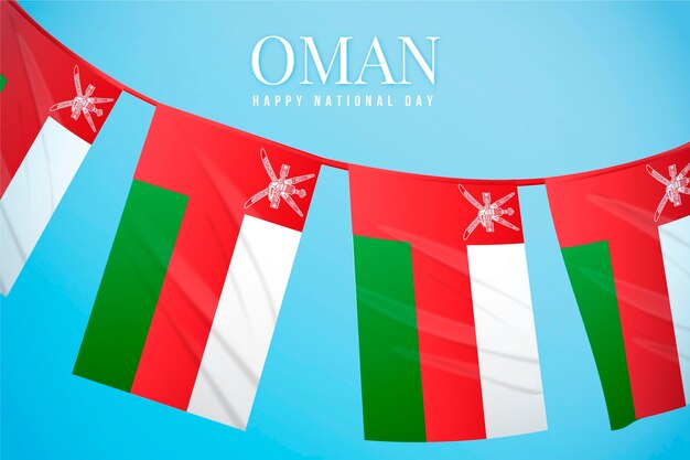 Free vector realistic national day of oman background