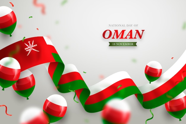 Free vector realistic national day of oman background