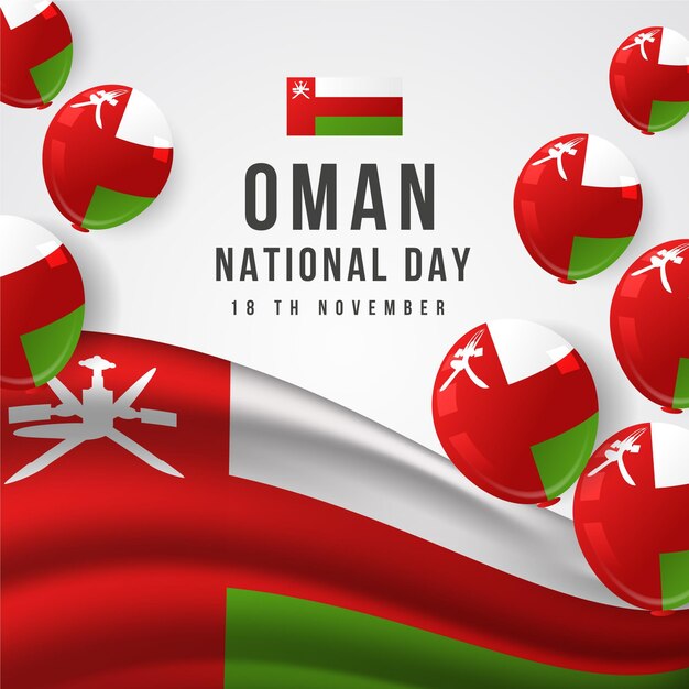 realistic national day of oman with balloons