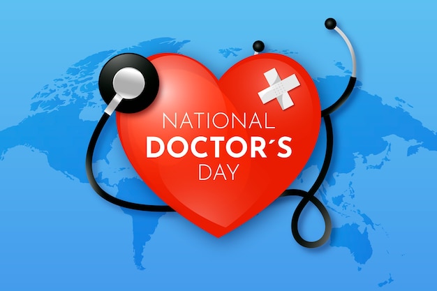 Realistic national doctor's day background