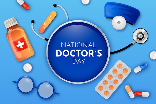 Free vector realistic national doctor's day background