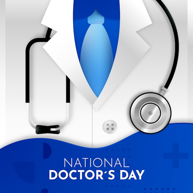 Realistic national doctor's day coat illustration