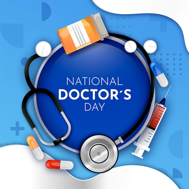 Realistic national doctor's day illustrated