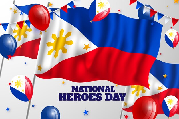 Realistic national heroes day background