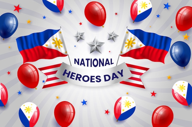 Realistic national heroes day background