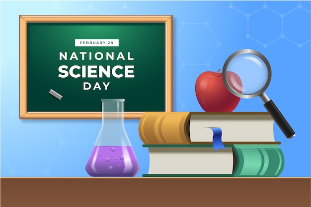 Realistic national science day background