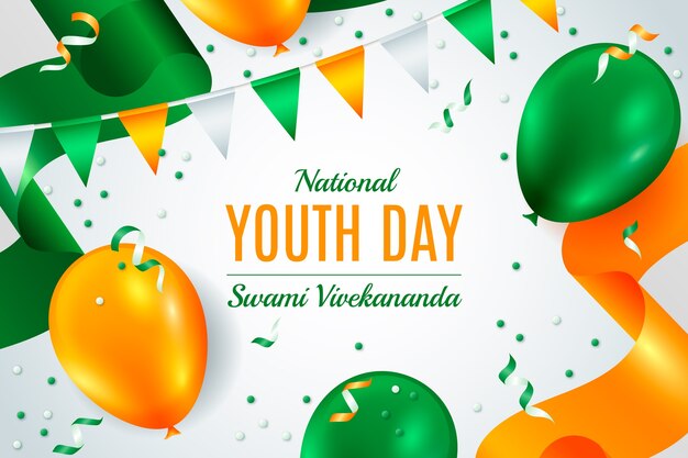 Realistic national youth day background