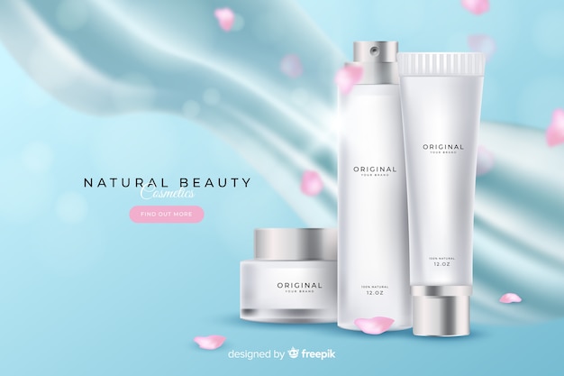 Free vector realistic natural cosmetic advertisement