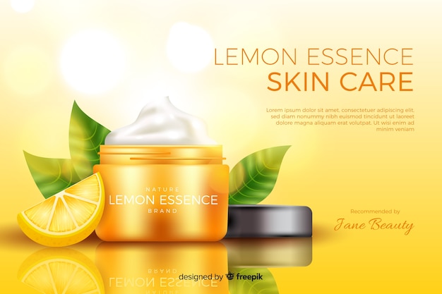 Free vector realistic natural cream ad template