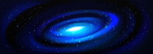 Free vector realistic neon blue circular motion in outer space