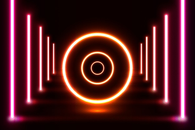 Realistic neon lights background