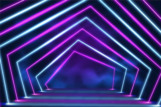 Realistic neon lights background