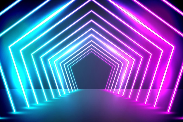 Realistic neon lights background