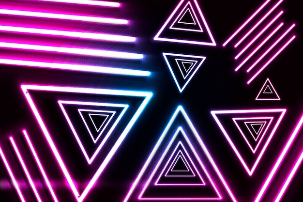 Realistic neon lights background