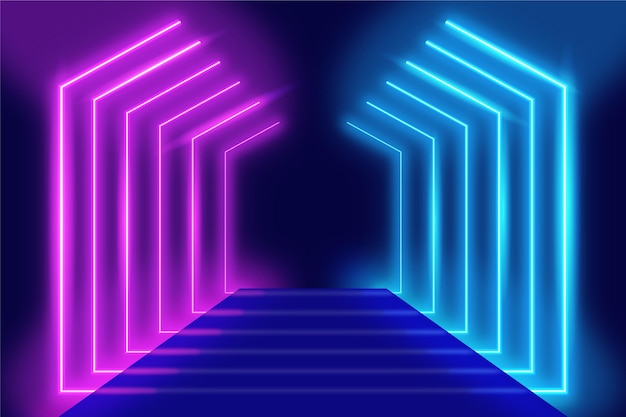 Free vector realistic neon lights background