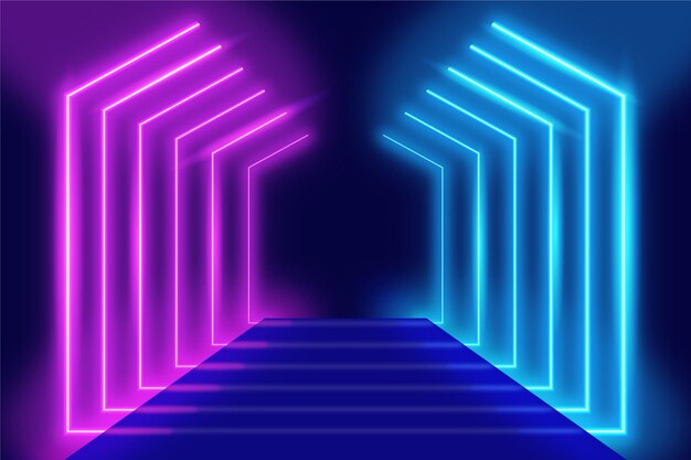 Realistic neon lights background