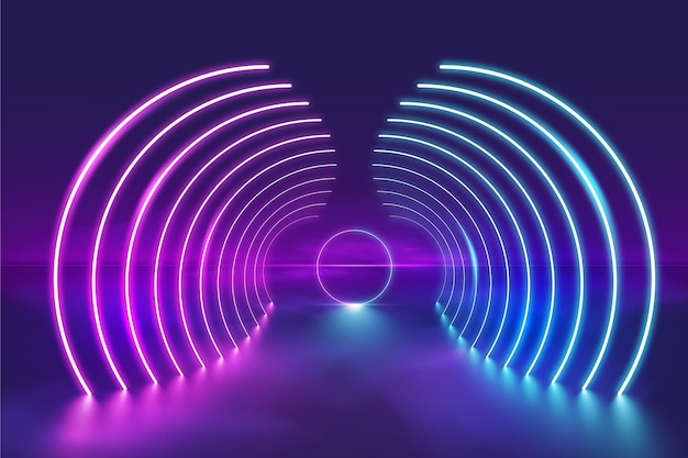 Realistic neon lights background