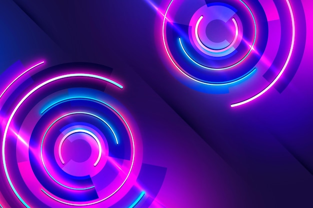 Free vector realistic neon lights background